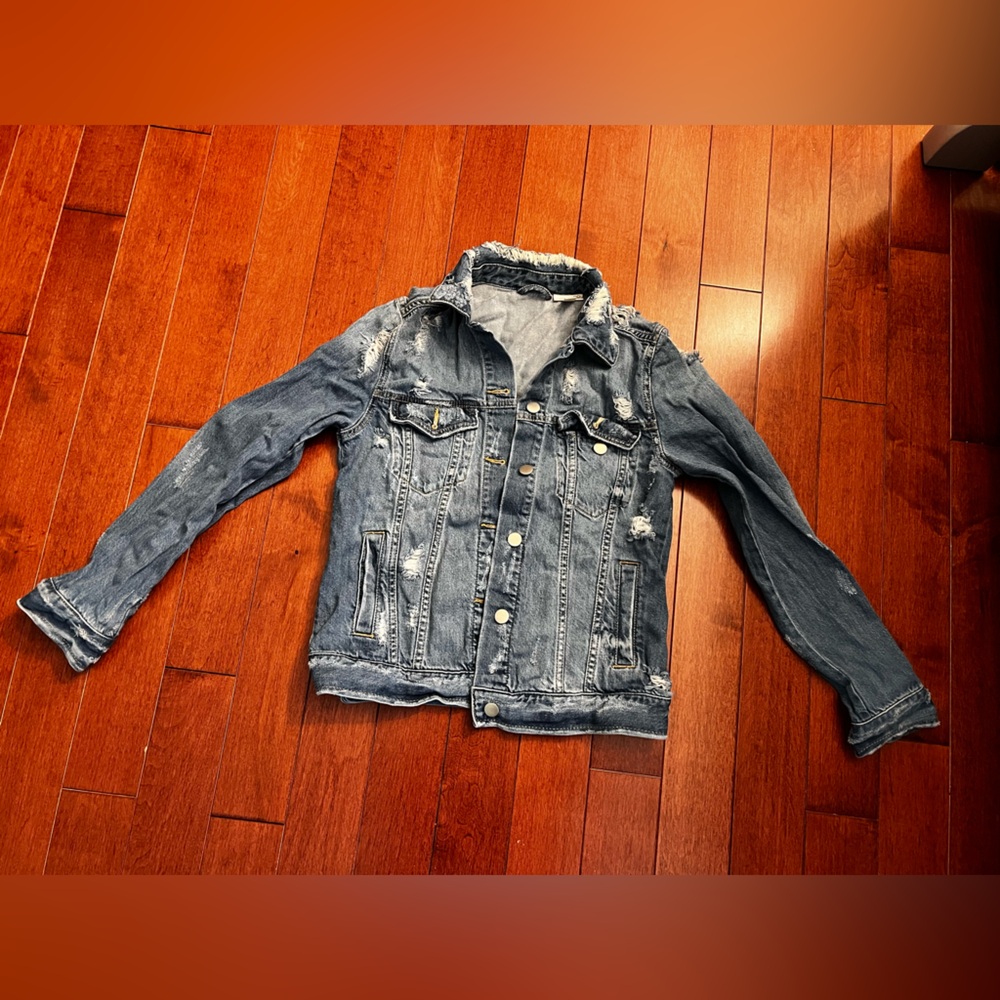 BP Super Distressed Denim Jean Jacket XS